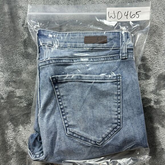 Kut from the Kloth Jeans Womens 4 Blue Crop Straight Leg Raw Hem Denim Pants - Picture 14 of 14